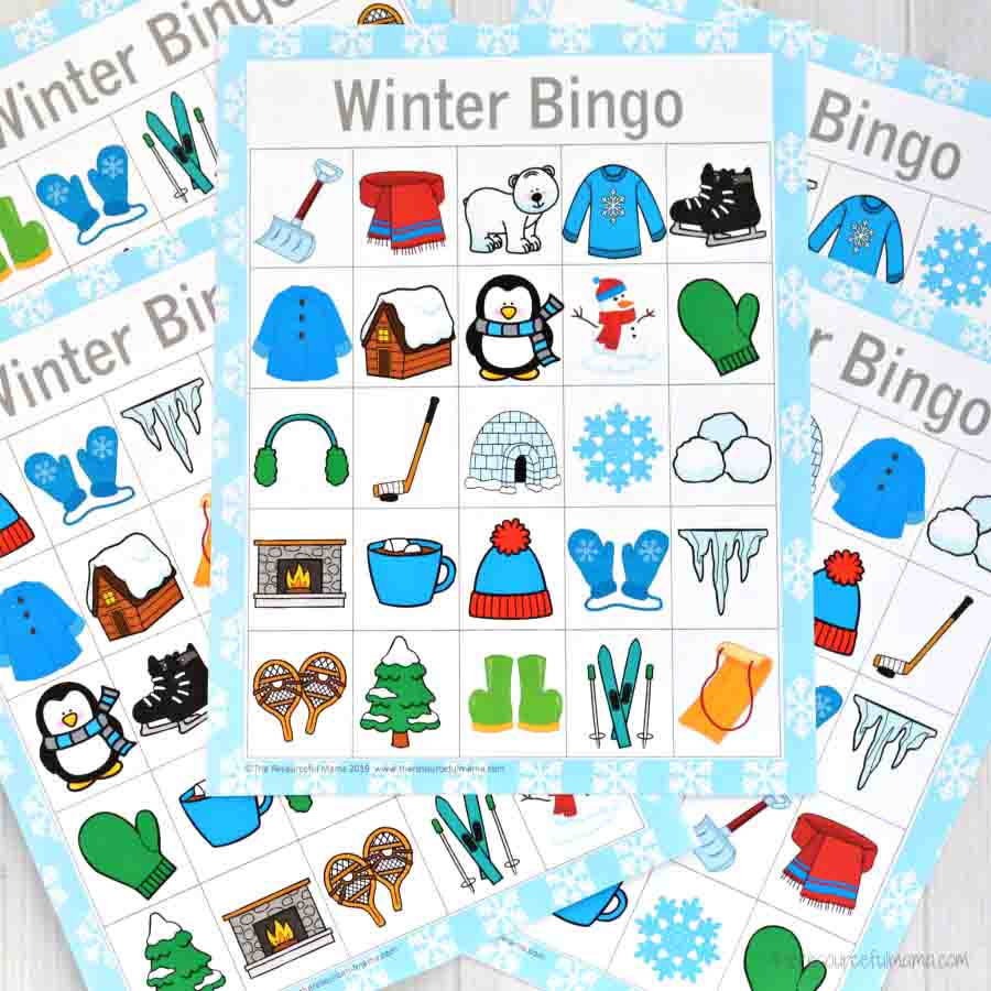 winter bingo game - the resourceful mama